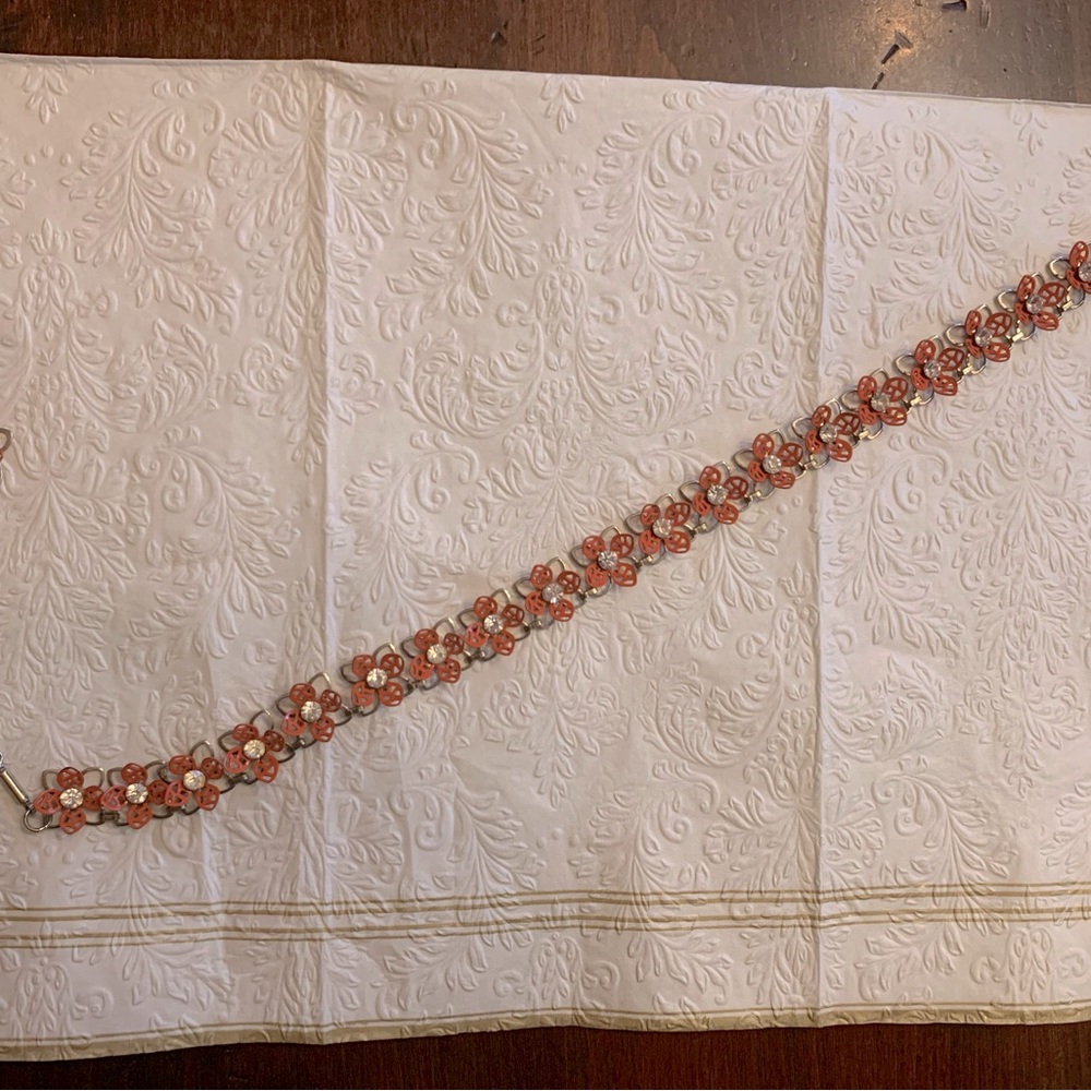 Orange flower bracelet